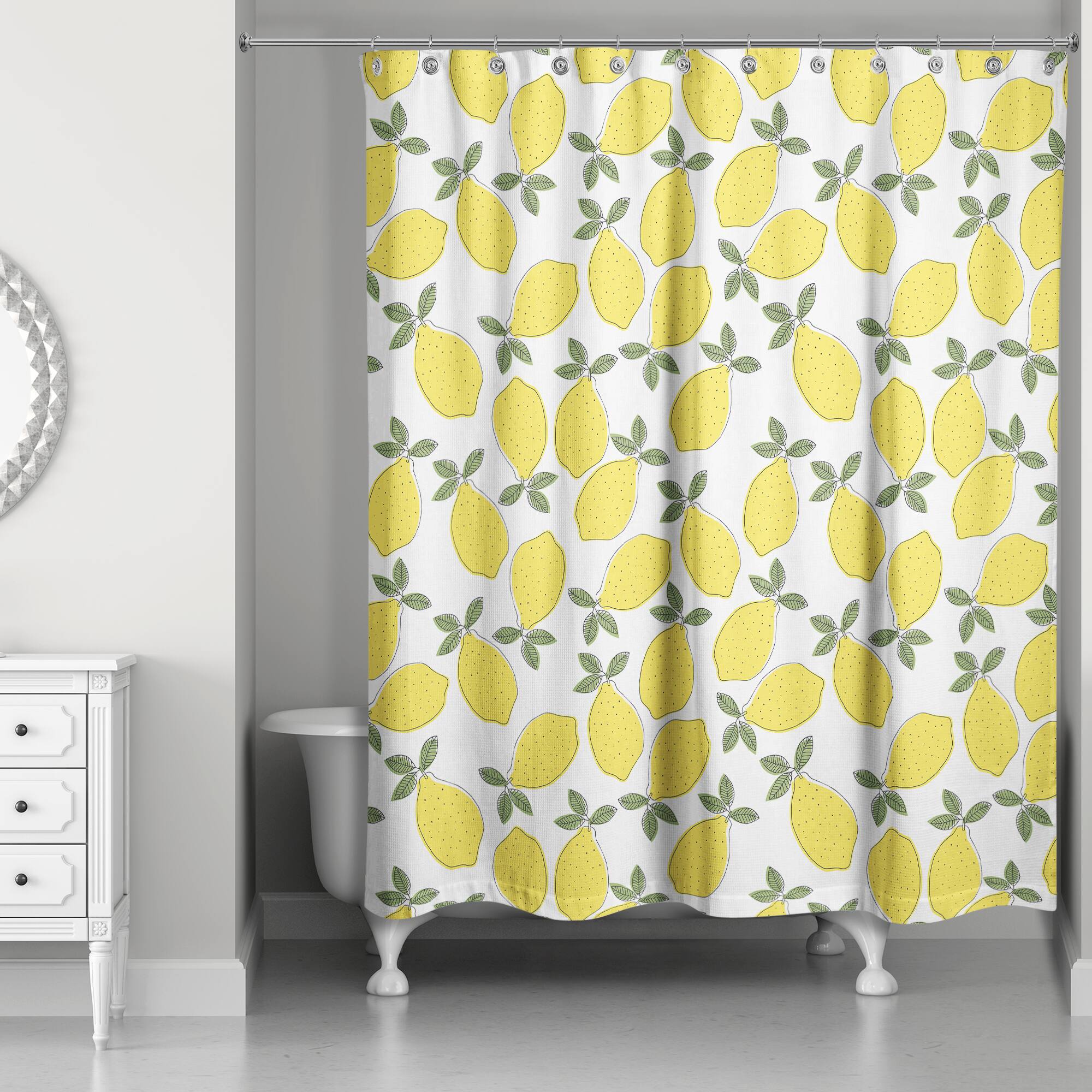 Fun Lemon Pattern 71" x 74" Shower Curtain
